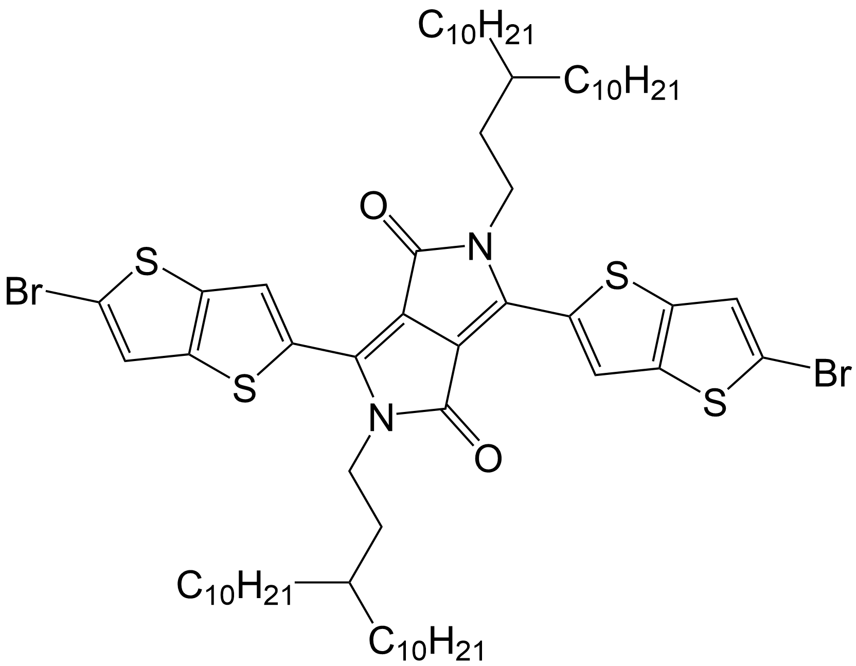 3,6-bis(5-bromothieno[3,2-b]thiophen-2-yl)-2,5-bis(3-decyl tridecyl)-2,5-dihydropyrrolo [3,4-c]pyrrole-1,4-dione/